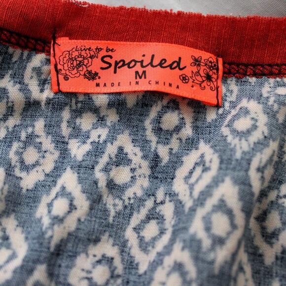 Live To Be Spoiled Deconstructed Red and Black Spaghetti Strap Blouse Size M - Picture 2 of 6